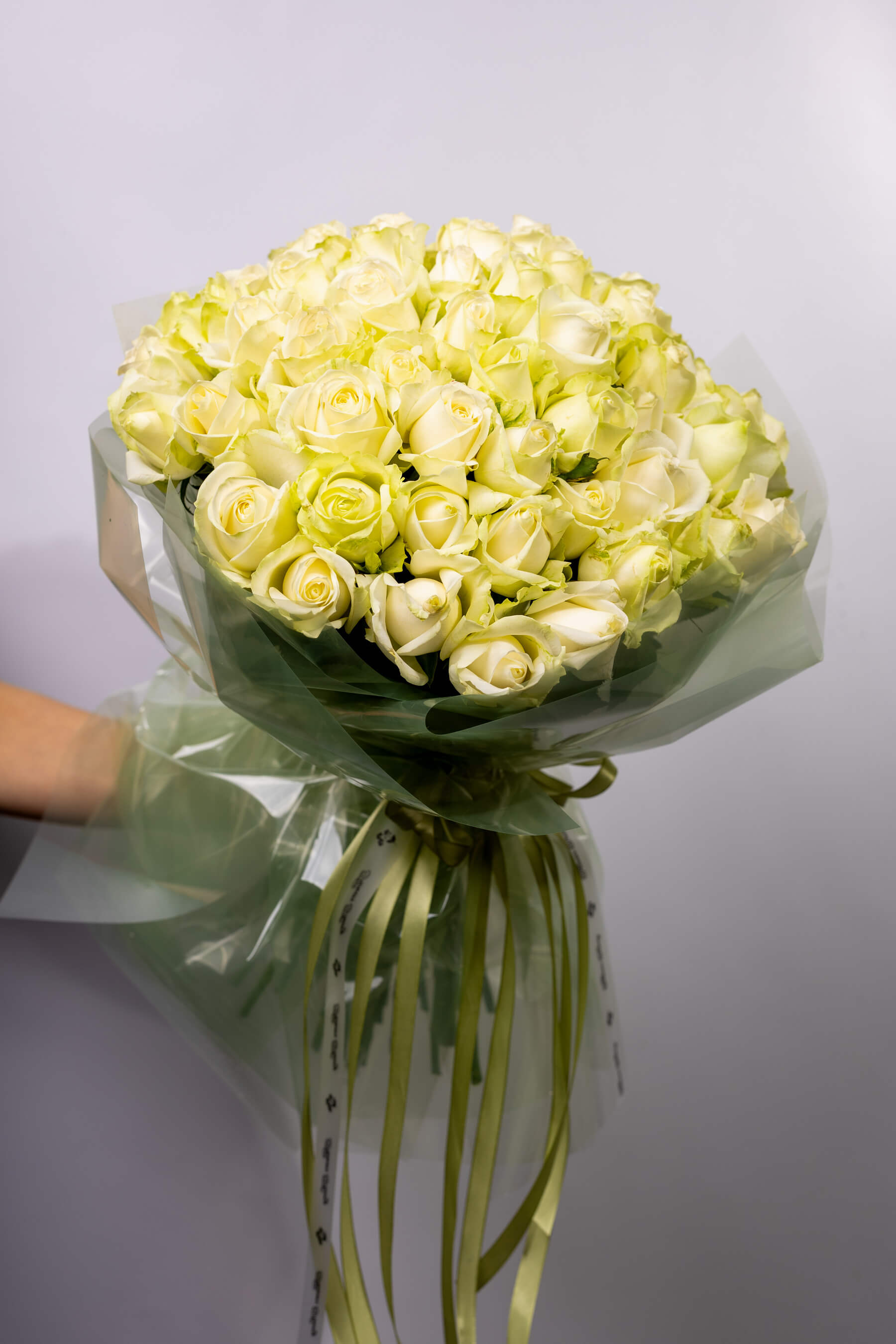 Pure Elegance Bouquet – Classic White Roses Arrangement - Thumbnail 1 of 2 | Flowers Theory